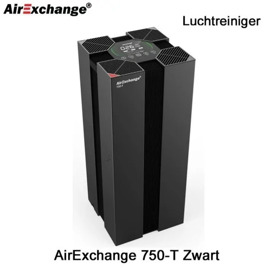 AirExchange 750-T Zwart Luchtreiniger | Luchtontvochtigeronline