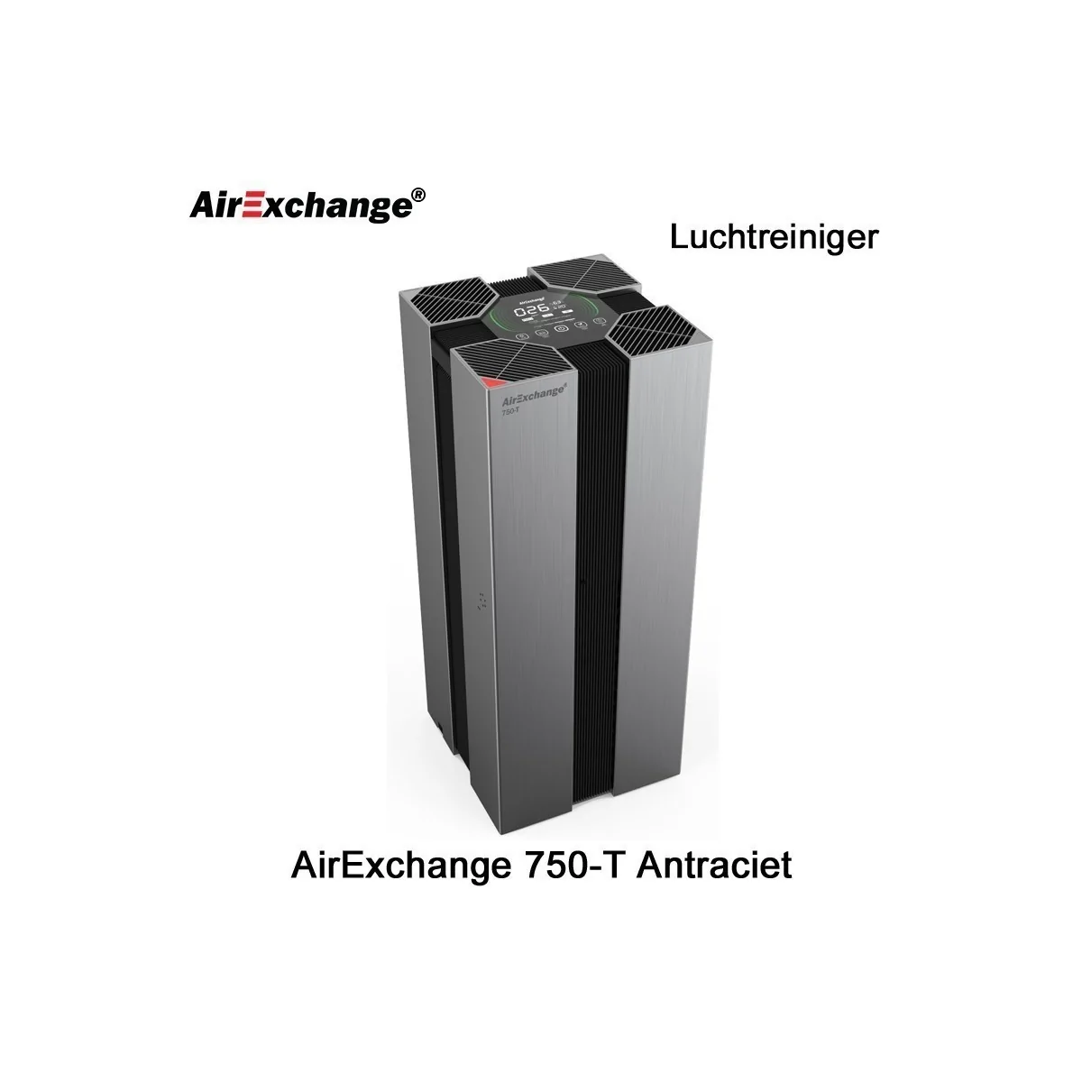 AirExchange 750-T Antraciet Luchtreiniger | Luchtontvochtigeronline