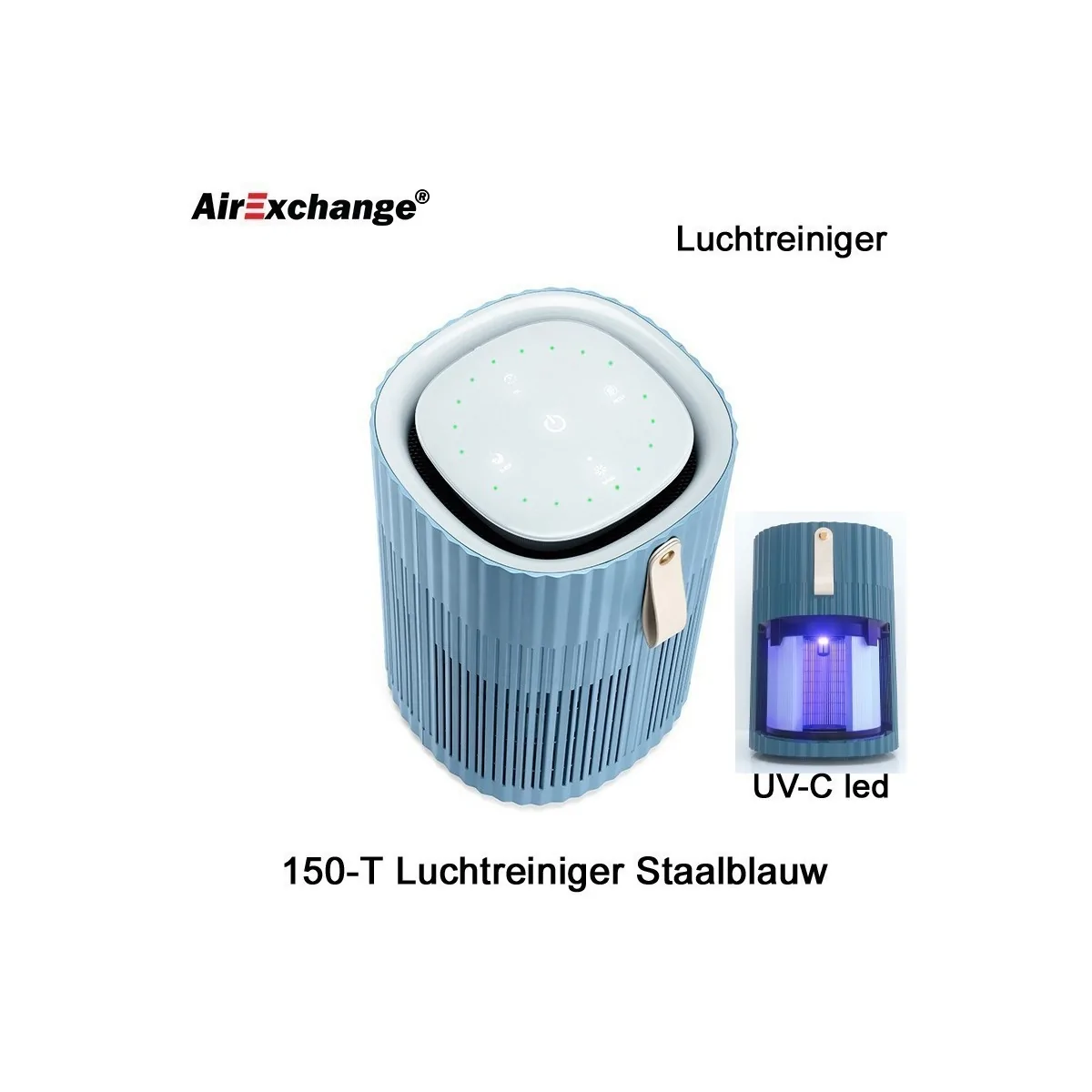 AirExchange 150-T Luchtreiniger Staalblauw | Luchtontvochtigeronline