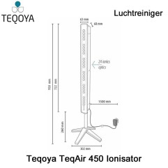 Teqoya TeqAir 450 Ionisator Antraciet|Luchtontvochtigeronline