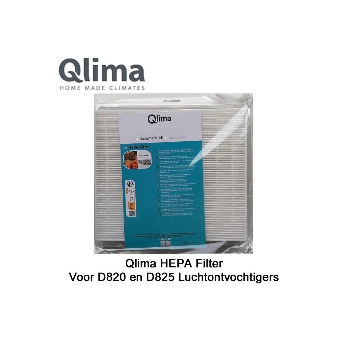 Qlima HEPA Filter voor Qlima D820 en D825 luchtontvochtigers