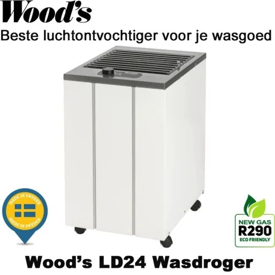 Woods LD24 Wasdroger & Luchtontvochtiger tot 80 m² | Luchtontvochtigeronline