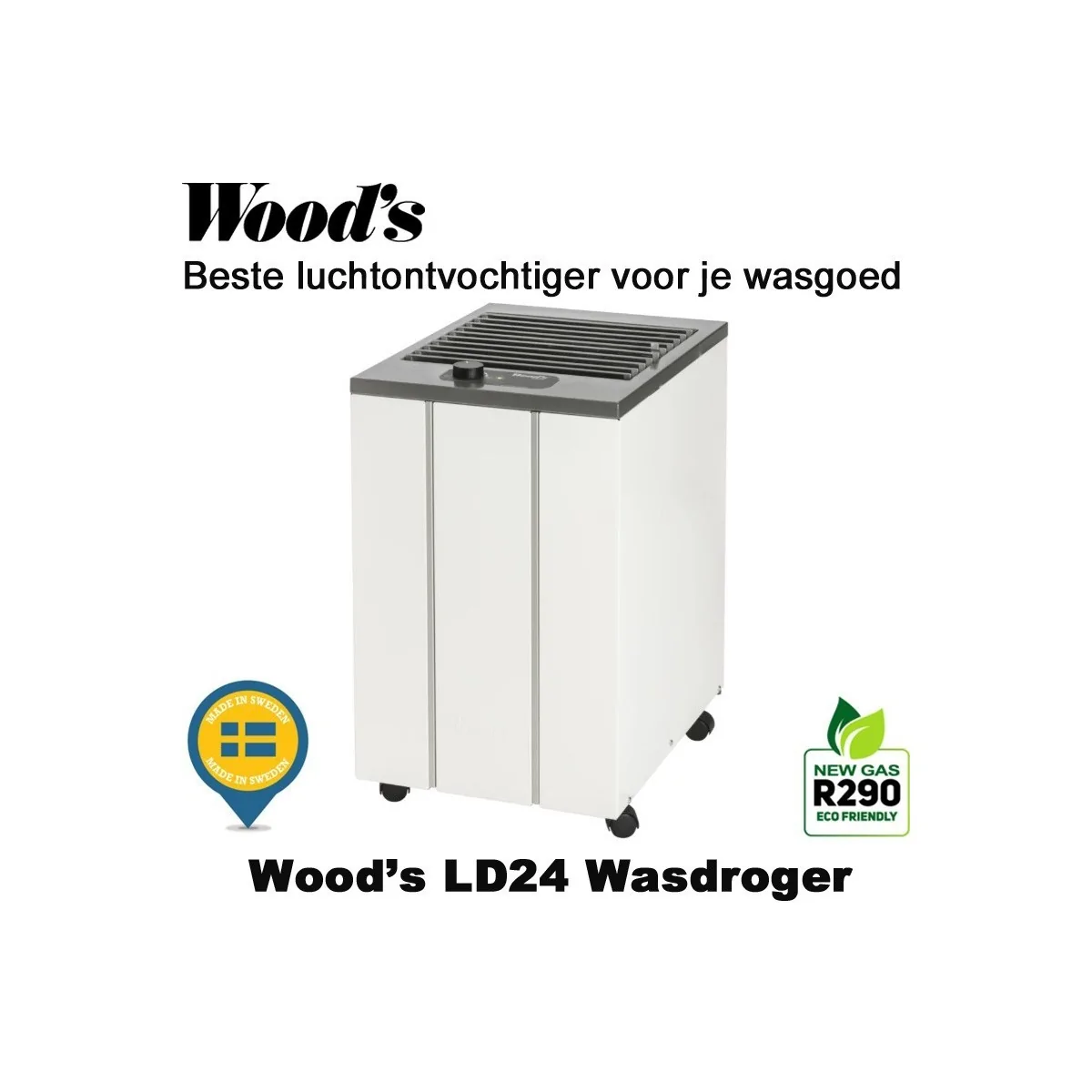 Woods LD24 Wasdroger & Luchtontvochtiger tot 80 m² | Luchtontvochtigeronline