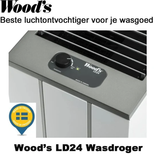 Woods LD24 Wasdroger & Luchtontvochtiger tot 80 m² | Luchtontvochtigeronline