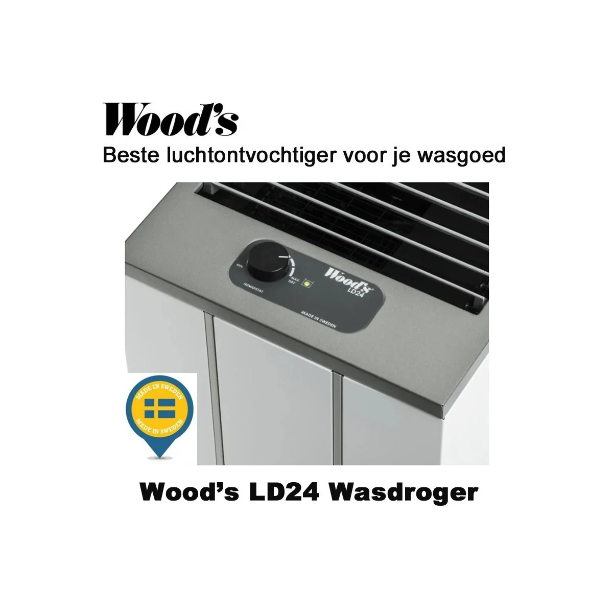 Woods LD24 Wasdroger & Luchtontvochtiger tot 80 m² | Luchtontvochtigeronline