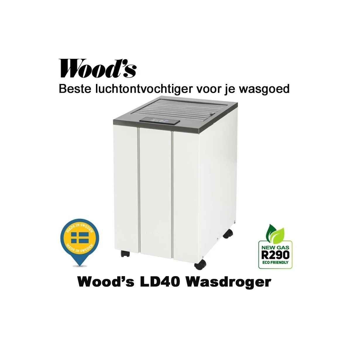 Woods LD40 Wasdroger & Luchtontvochtiger tot 100 m² | Luchtontvochtigeronline