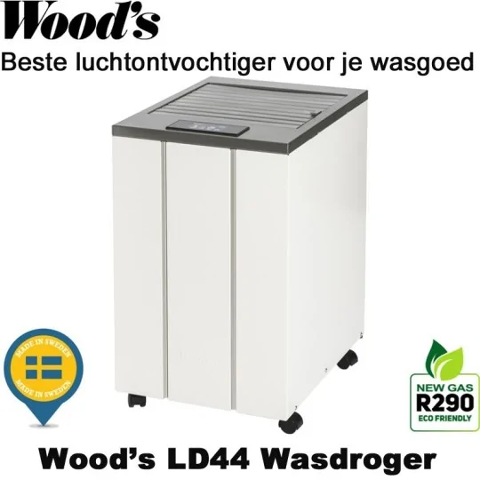 Woods LD44 Wasdroger & Luchtontvochtiger tot 150 m² | Luchtontvochtigeronline
