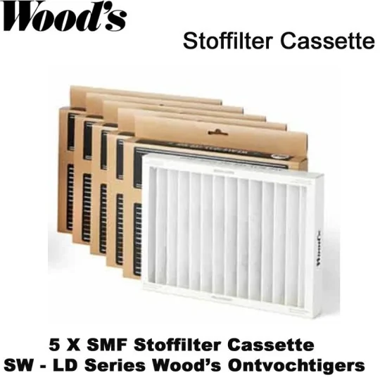 5 x Woods SMF Stoffiltercassette voor SW-serie | Luchtontvochtigeronline
