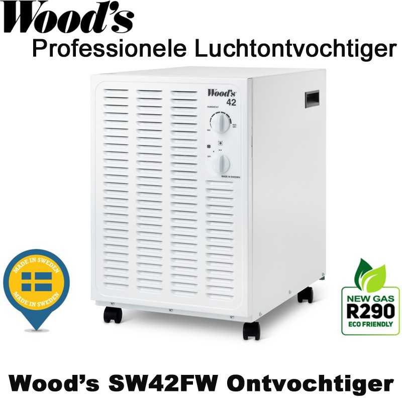 Woods SW42 professionele luchtontvochtiger, 200m² Woods SW42 professionele luchtontvochtiger, 200m²