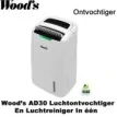 Woods AD30 ontvochtiger en luchtreiniger in een tot 120m² | Luchtontvochtigeronline