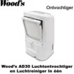 Woods AD30 ontvochtiger en luchtreiniger in een tot 120m² | Luchtontvochtigeronline