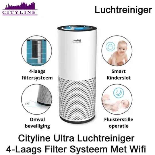 Cityline Ultra luchtreiniger met wifi | Luchtontvochtigeronline