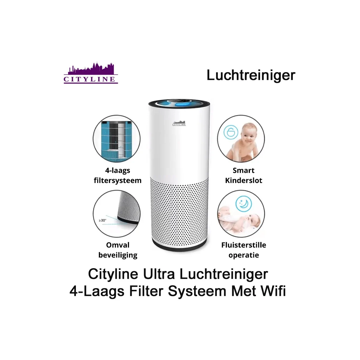 Cityline Ultra luchtreiniger met wifi | Luchtontvochtigeronline