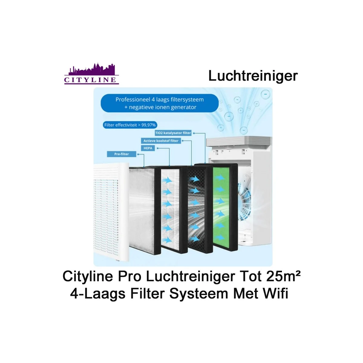 Cityline Pro luchtreiniger met wifi | Luchtontvochtigeronline